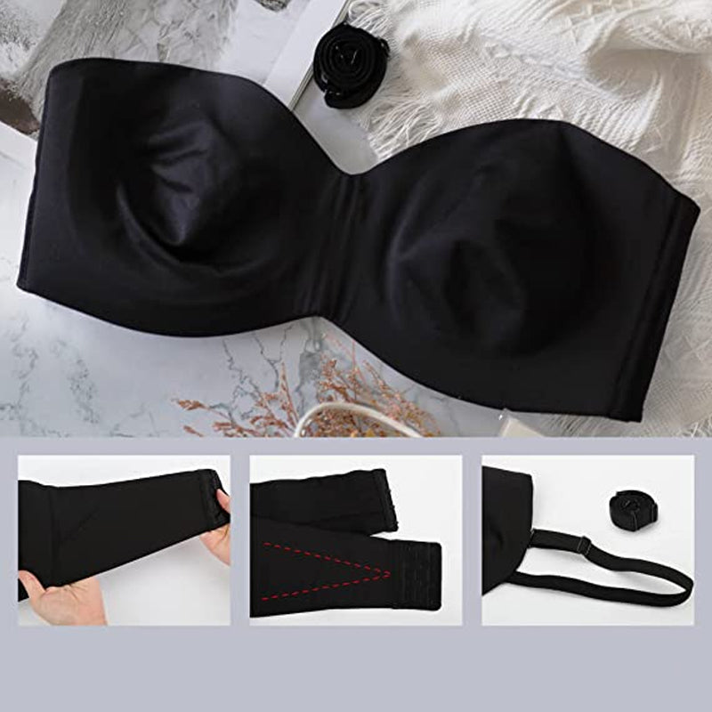 Soutien-gorge bandeau convertible antidérapant à soutien complet