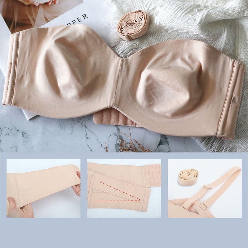 Soutien-gorge bandeau convertible antidérapant à soutien complet