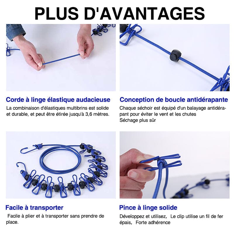 Porte-vêtements de Voyage Élastique Portable