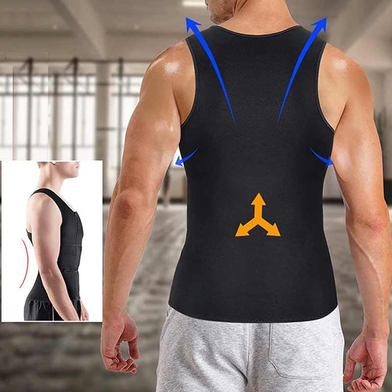 Gilet de sauna 2 en 1 avec entraîneur de taille pour hommes