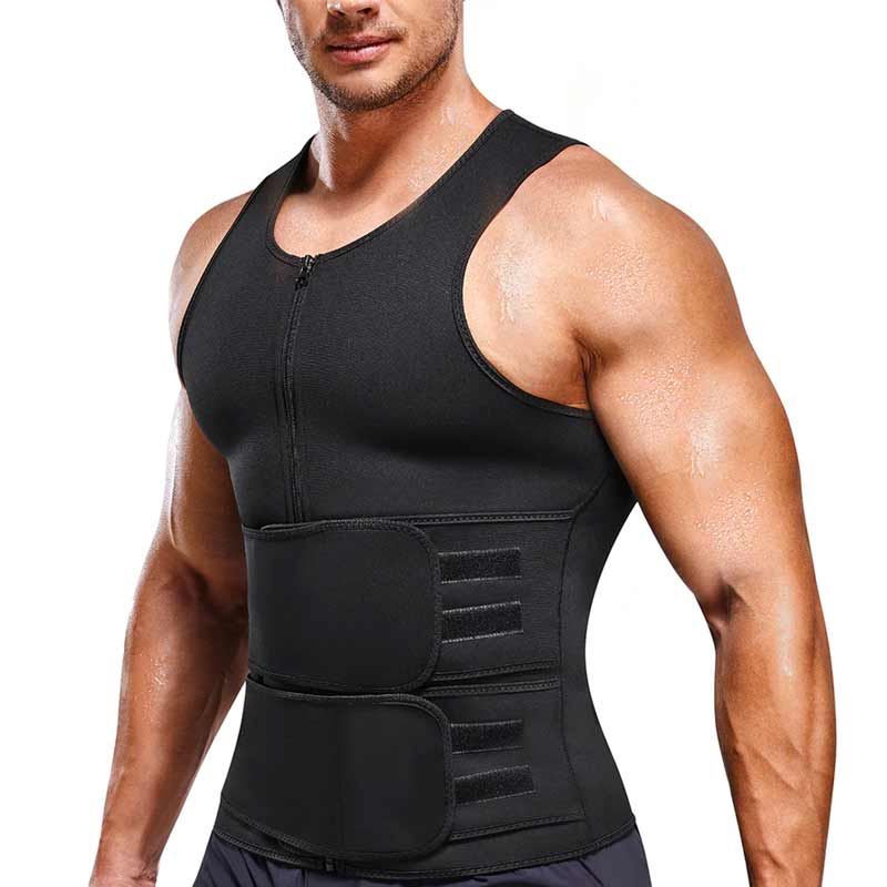 Gilet de sauna 2 en 1 avec entraîneur de taille pour hommes