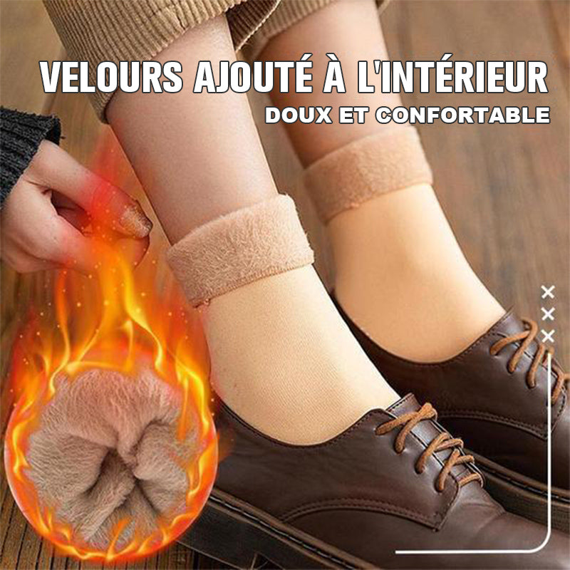 Chaussettes D'hiver Épaississantes avec Doublure en Velours