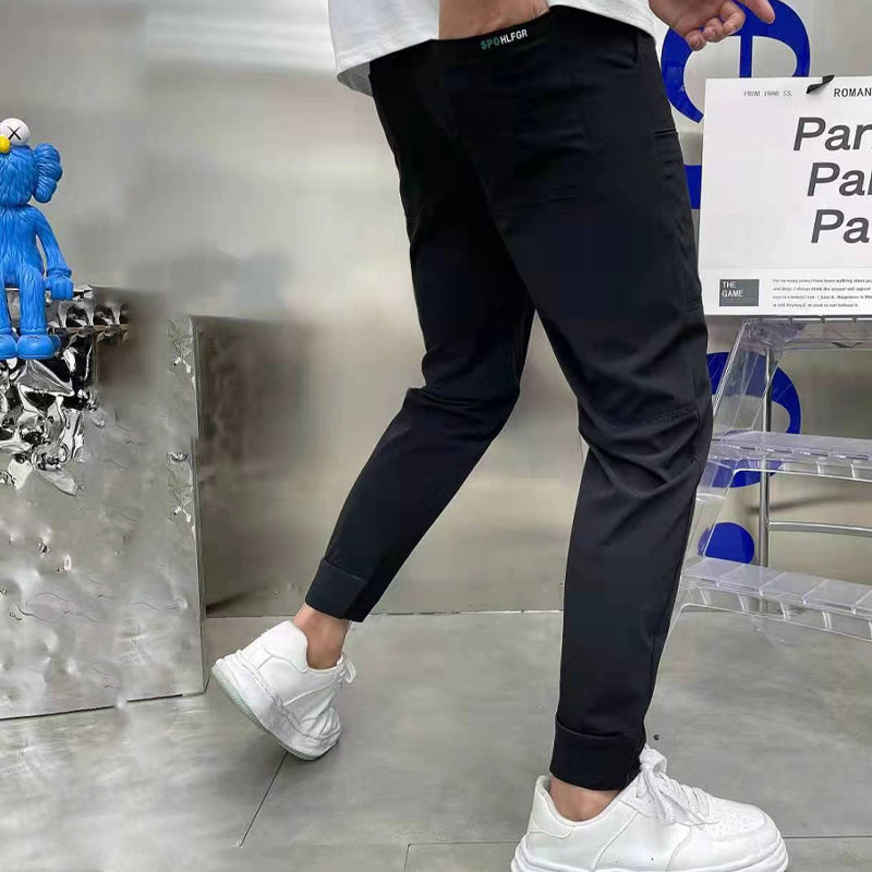 Pantalon cargo skinny multi-poches à haute extensibilité pour hommes