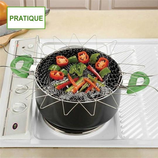 Friture Panier de Chef Pliable en Acier Inoxydable