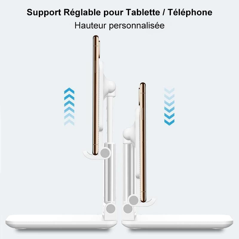 Support de Tablette/Téléphone Portable Réglable Ergonomique Pliable