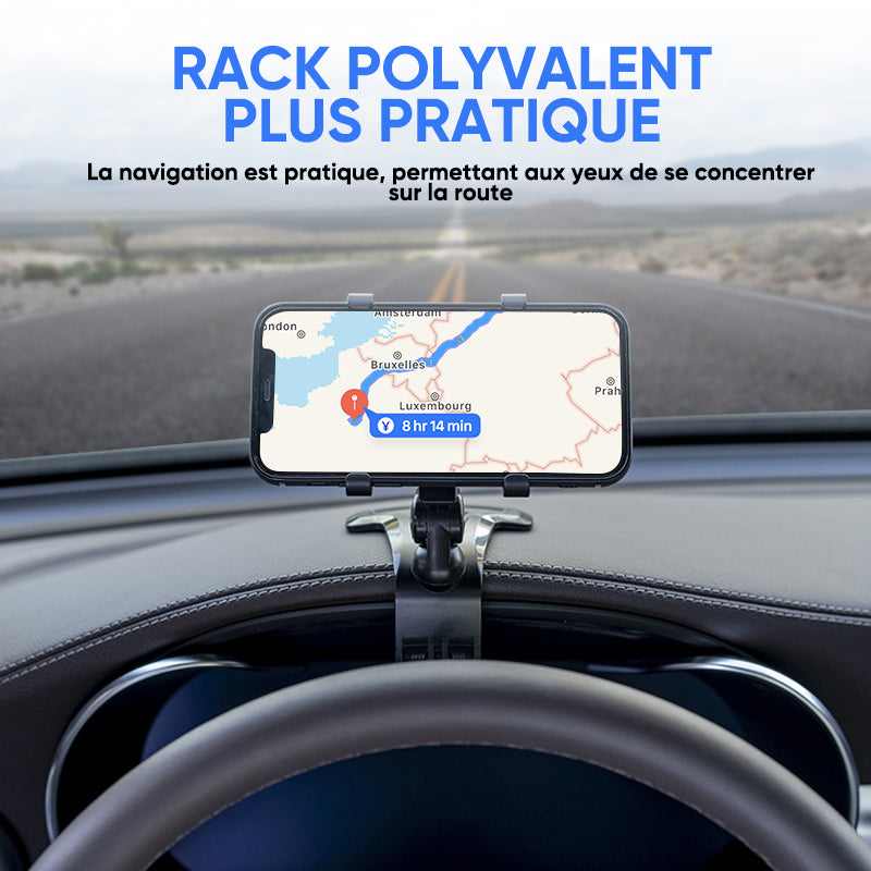 Support de téléphone portable multifonctionnel pour tableau de bord de voiture