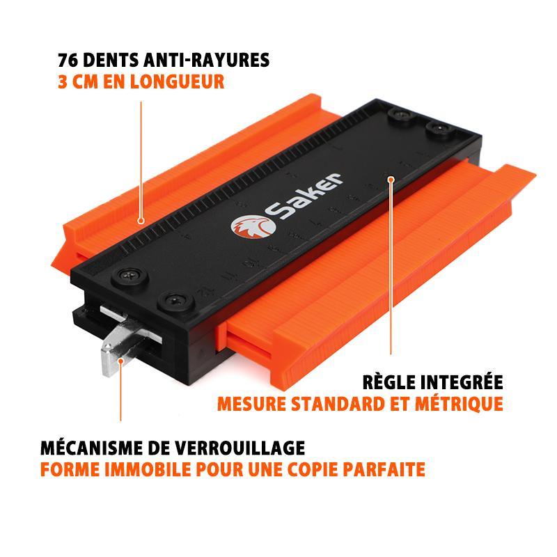 Saker Contour Duplication Gauge avec serrure en Aluminium Épaissi