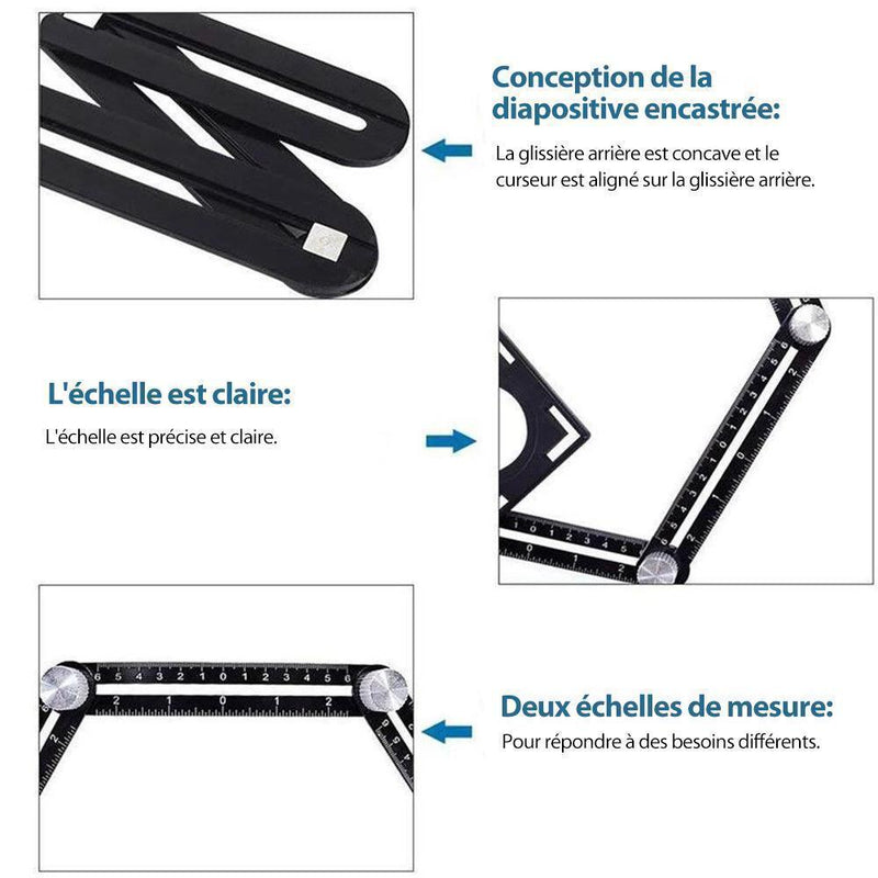 Multi-Angle Règle de Mesure en Alliage D'aluminium