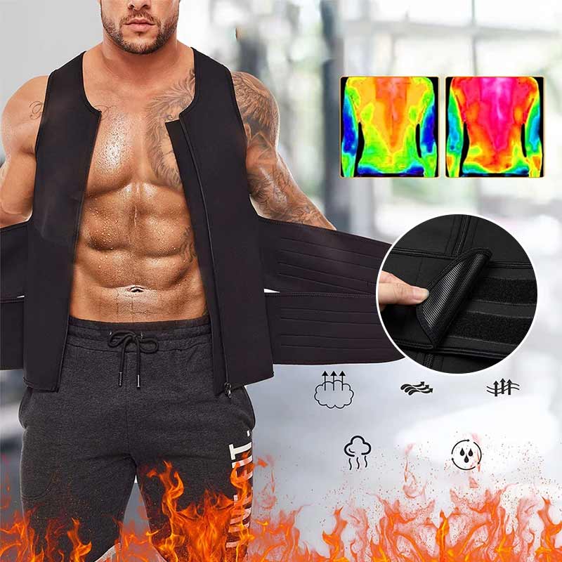 Gilet de sauna 2 en 1 avec entraîneur de taille pour hommes